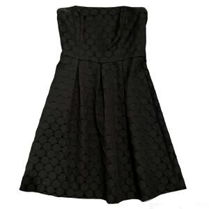 White House Black Market Strapless Fit Flare Dress Black Sz 2 Polka Dot …